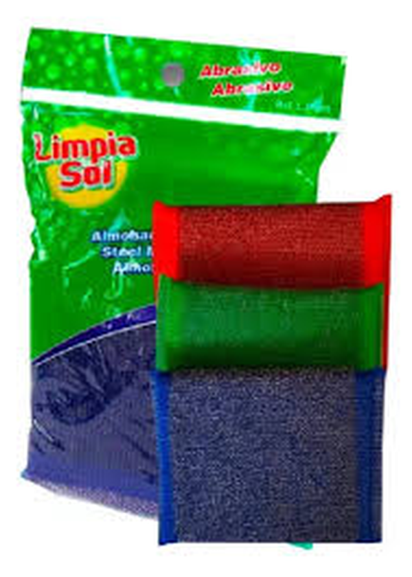ESPONJAS DE ACERO TRICOLOR SOL-SUN