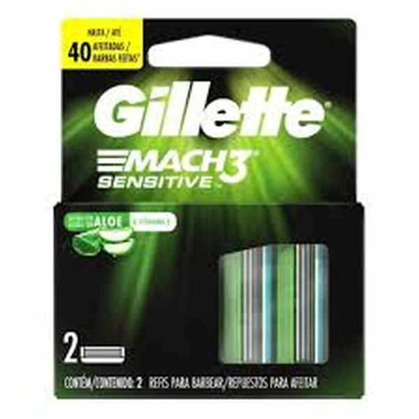 MAQUINA DE AFEITAR GILLETTE MACH3 SENSITIVE 2 UNIDADES.