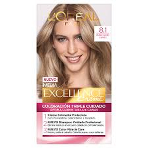 TINTE L'OREAL EXCELLENCE 8.1 RUBIO CLARO CENIZO