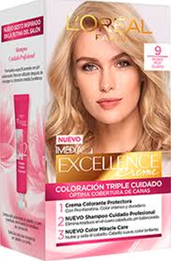 TINTE L'OREAL EXCELLENCE 9 RUBIO MUY CLARO