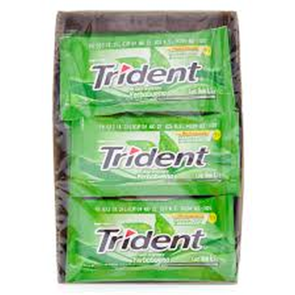 CHICLES TRIDENT  SABOR YERBA BUENA 18 PAKETES DE 5 CHICLES