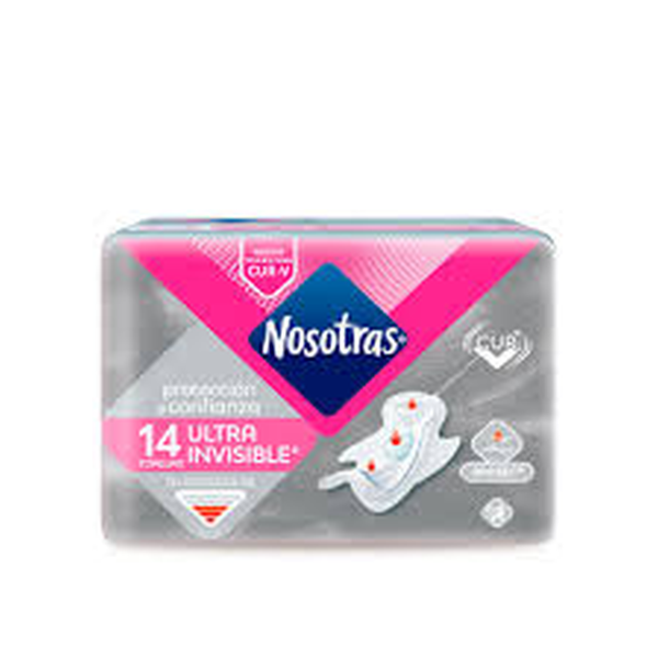 TOALLITAS NOSOTRAS 14 UNIDAD  ULTRA INVISIBLE FLUJO REGULAR