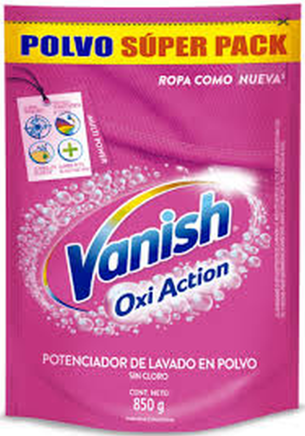 DETERGENTE EN POLVO VANISH 850G POTENCIADOR DE LAVADO EN POLVO