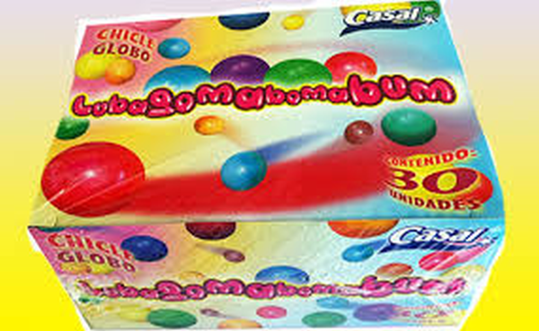 CHICLE GLOBO CASAL 30 UNIDADES. LUBAGOMABOMABUM