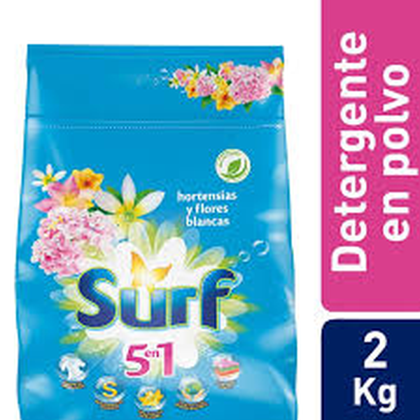 DETERGENTEEN POLVO SURF 2KG HORTENSIAS Y FLORES BLANCAS