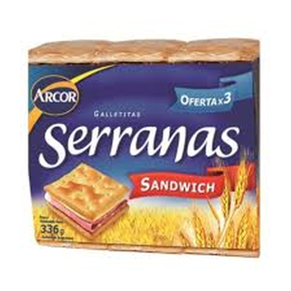 GALLETAS SERRANAS 336 G. PACK FAMILIAR X3
