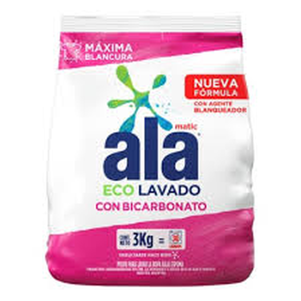 DETERGENTE EN POLVO ALA MATIC 3KG CON BICARBONATO