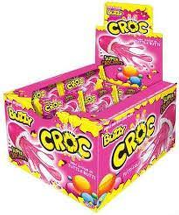 CHICLES BUZZY CROC 172 G. SUPER CROCANTE SABOR YOGUR DE FRUTILLA/FRESA